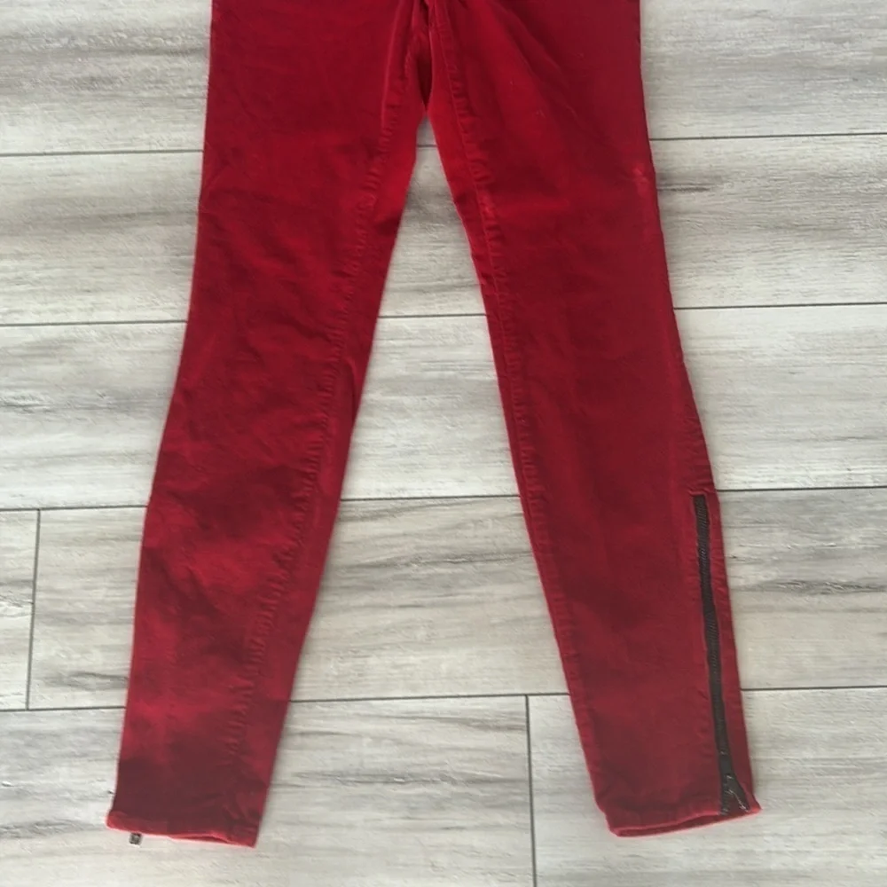 J Brand Great Red skinny corduroy jeans pants size 26 ankle